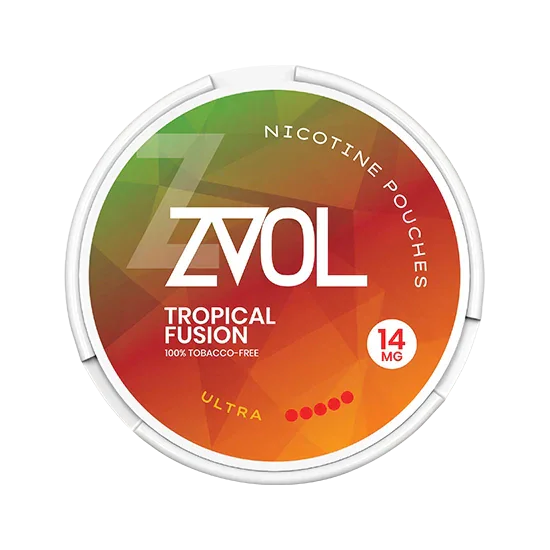 ZVOL Tropical Fusion - 14mg - zesty, bold tropical flavour, all-white nicotine pouch by