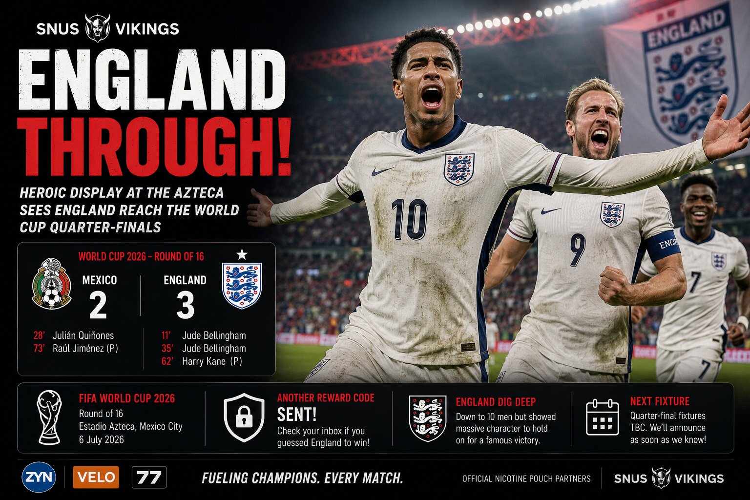 England Survive the Azteca as the World Cup Adventure Continues