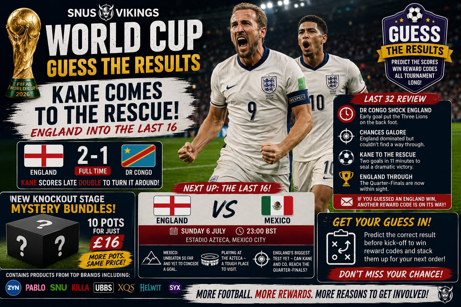 Kane Comes to England's Rescue as the Quarter-Finals Beckon