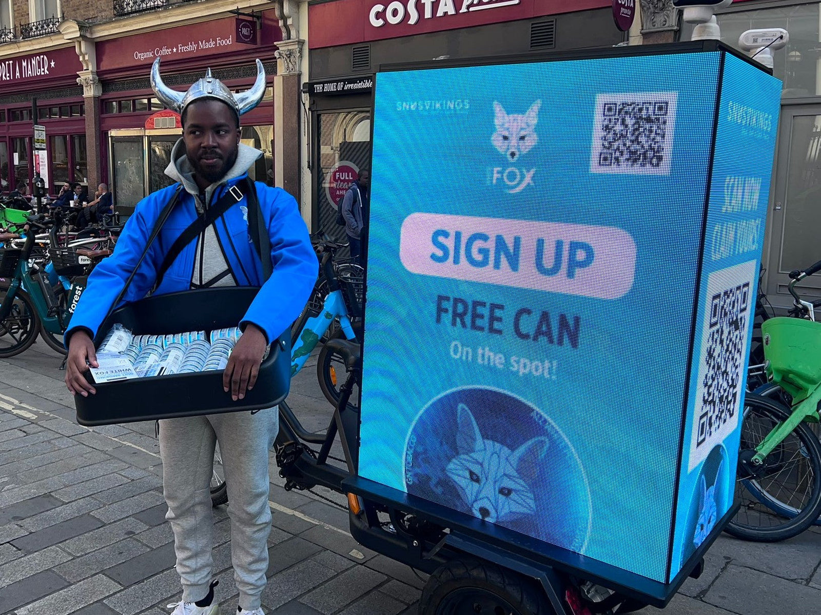 Find the Snus Vikings Bike in Shoreditch & Get Free White Fox Pouches!