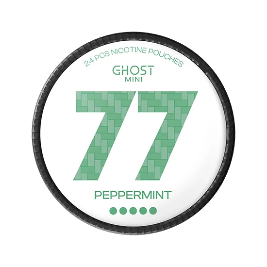 77 GHOST mini Peppermint - 20mg - frosty Peppermint flavour, all-white nicotine pouch by Luna Corporate
