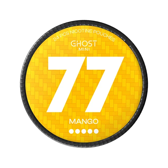77 GHOST mini Mango - 20mg - frosty Mango flavour, all-white nicotine pouch by Luna Corporate