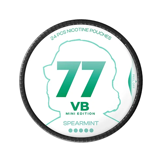 77 VB Edition mini Spearmint - 20mg - clean Spearmint flavour, all-white nicotine pouch by Luna Corporate