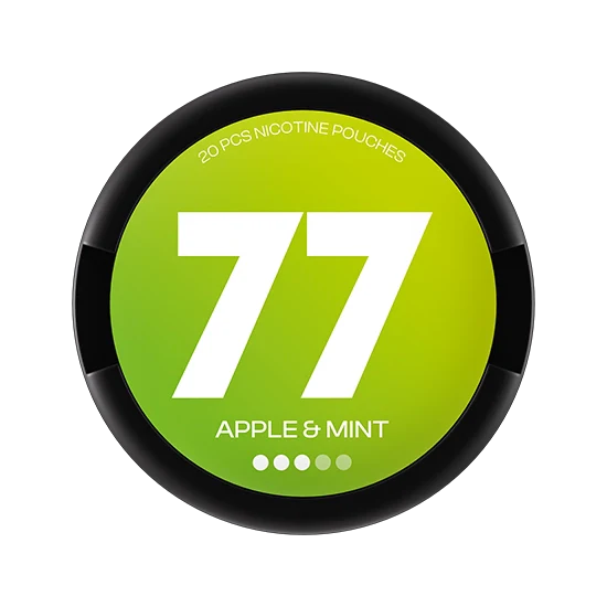 77 Apple & Mint - 10.4mg - bold Apple, Mint flavour, all-white nicotine pouch by Luna Corporate