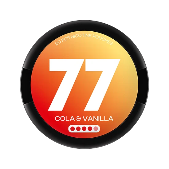 77 Cola & Vanilla - 15.6mg - juicy Cola, Vanilla flavour, all-white nicotine pouch by Luna Corporate