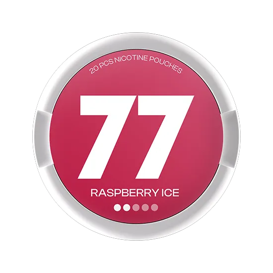 77 Raspberry Ice - 5.2mg - refined Raspberry flavour, all-white nicotine pouch by Luna Corporate
