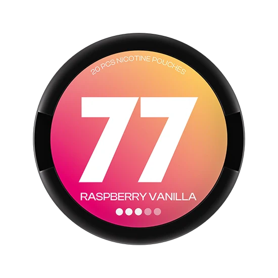 77 Raspberry Vanilla - 10.4mg - clean Raspberry, Vanilla flavour, all-white nicotine pouch by Luna Corporate