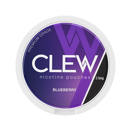 CLEW Blueberry - 2.5mg - velvety, berry-fresh, smooth blueberry all-white nicotine pouch by Nevcore Innovations Inc