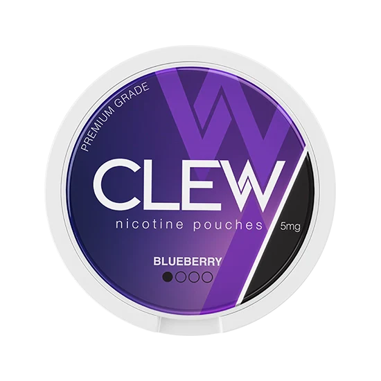 CLEW Blueberry - 5mg - velvety, bright, fruity blueberry all-white nicotine pouch by Nevcore Innovations Inc
