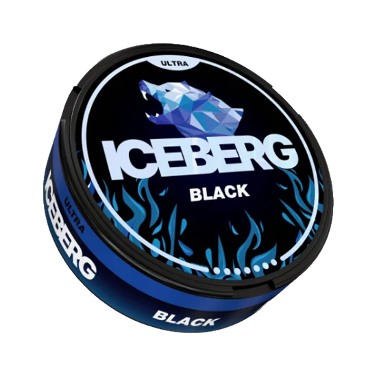 ICEBERG Black 70mg slim nicotine pouches with fruit tutti frutti flavour