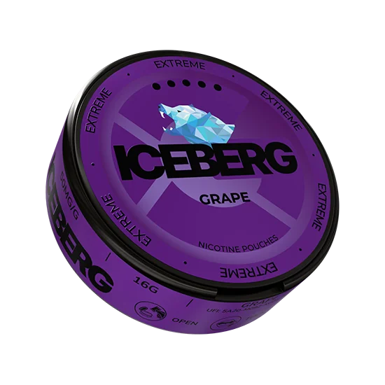 ICEBERG Grape Extreme - 50mg slim nicotine pouch can