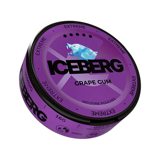 ICEBERG Grape Gum Extreme - 50mg slim nicotine pouch can