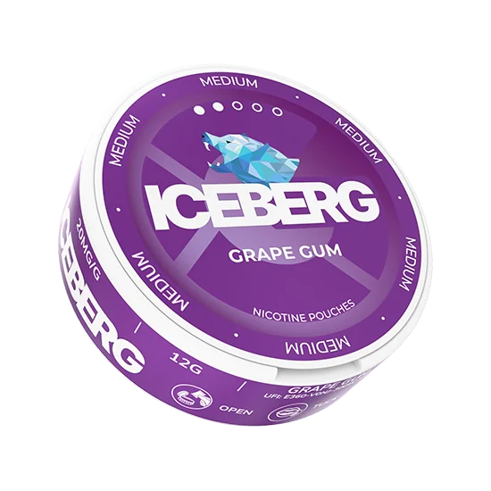 ICEBERG Grape Gum Medium 20mg slim nicotine pouches