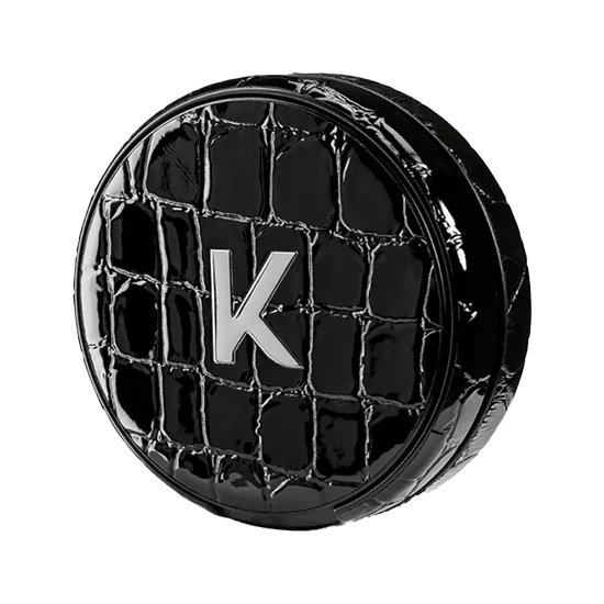 classic kelly white classic kelly refill case featuring glossy black leather for a timeless design.