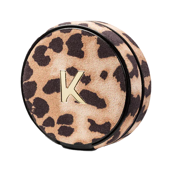 bold kelly white leopard kelly refill can featuring a fierce leopard-print design.