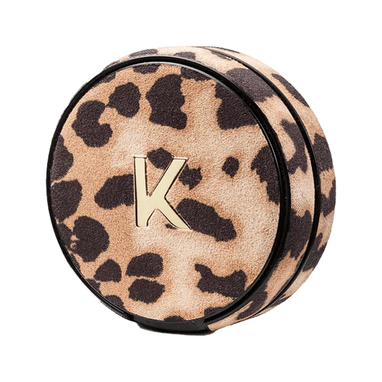 bold kelly white leopard kelly refill can featuring a fierce leopard-print design.