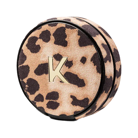 bold kelly white leopard kelly refill can featuring a fierce leopard-print design.