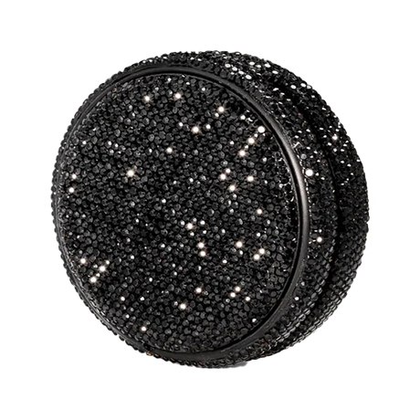 sparkling kelly white nightclub kelly refill case adorned with black glittering glass stones.