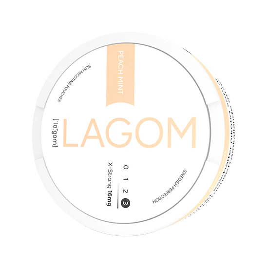 lagom peach mint x-strong 16mg nicotine pouches  