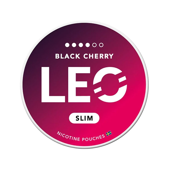 LEO Black Cherry slim pouches, flavour: Cherry