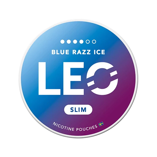 LEO Blue Razz Ice slim pouches, flavour: Blueberry, Raspberry, Mint