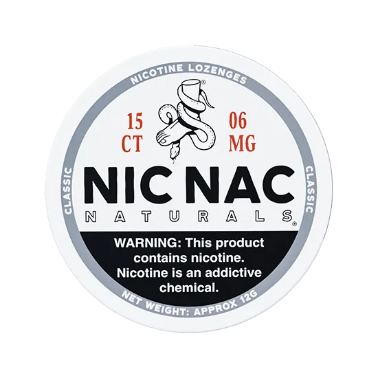 NIC NAC Classic 6 mg – clean unflavoured nicotine lozenges by Nic Nac Naturals LLC