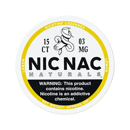 NIC NAC Lemon 3 mg – bright citrus nicotine lozenges by Nic Nac Naturals LLC