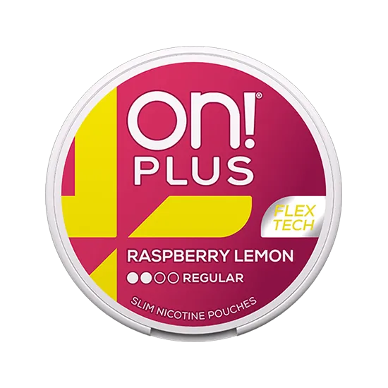 on plus raspberry lemon normal regular nicotine pouch  