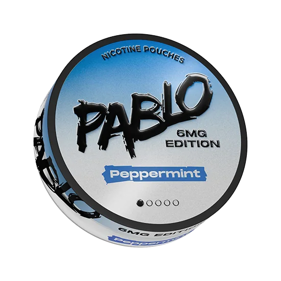 PABLO Peppermint 6mg Edition Peppermint slim nicotine pouch can