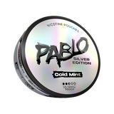 PABLO Silver Edition Cold Mint - 10.15mg all-white nicotine pouch can, Mint flavour, Slim format