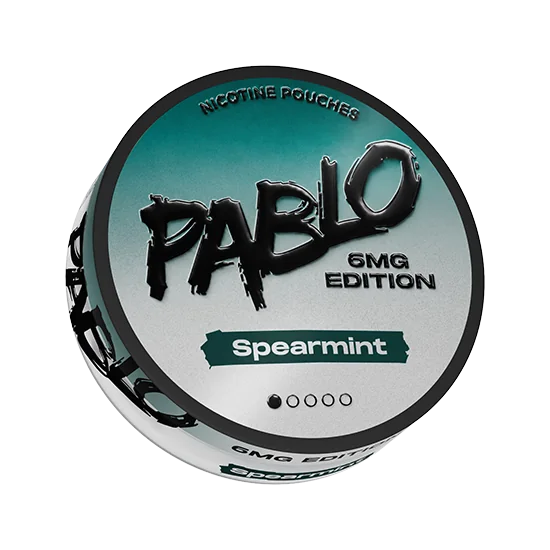 PABLO Spearmint 6mg Edition Spearmint slim nicotine pouch can
