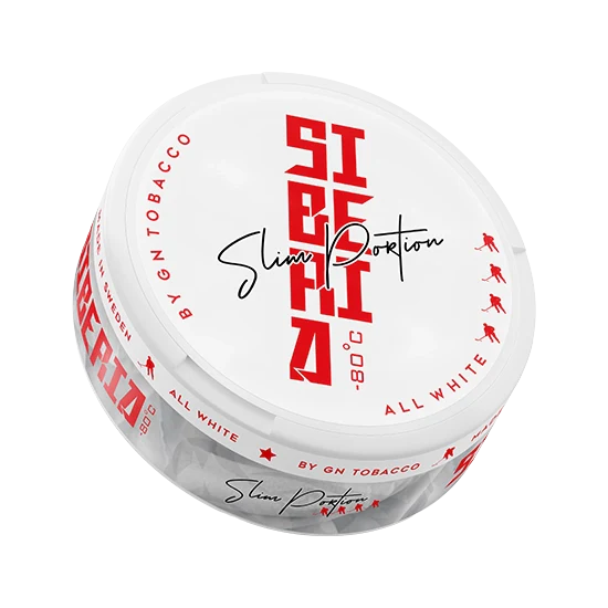 SIBERIA All White Slim - 25mg - mint flavour, all-white nicotine pouch by GN Tobacco