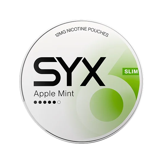 SYX Apple Mint Strong Apple & Mint slim all-white nicotine pouch can