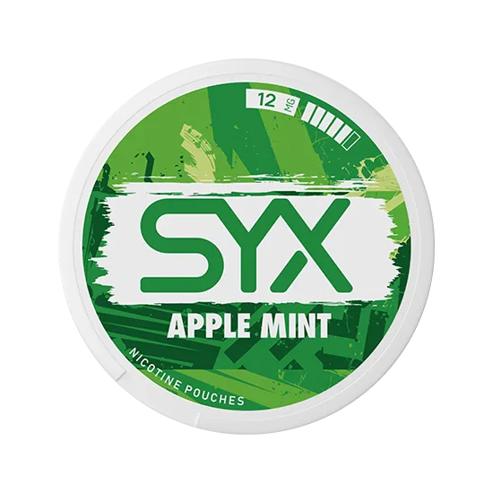 SYX Apple Mint Strong Apple & Mint slim all-white nicotine pouch can