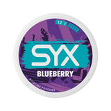SYX Blueberry Strong Blueberry slim all-white nicotine pouch can