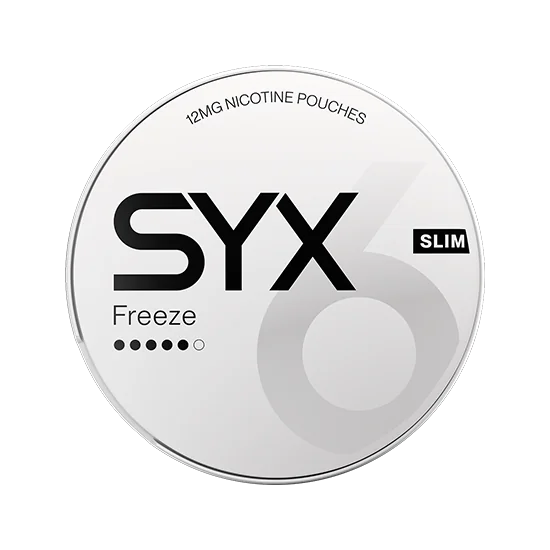 SYX Freeze Strong Mint slim all-white nicotine pouch can