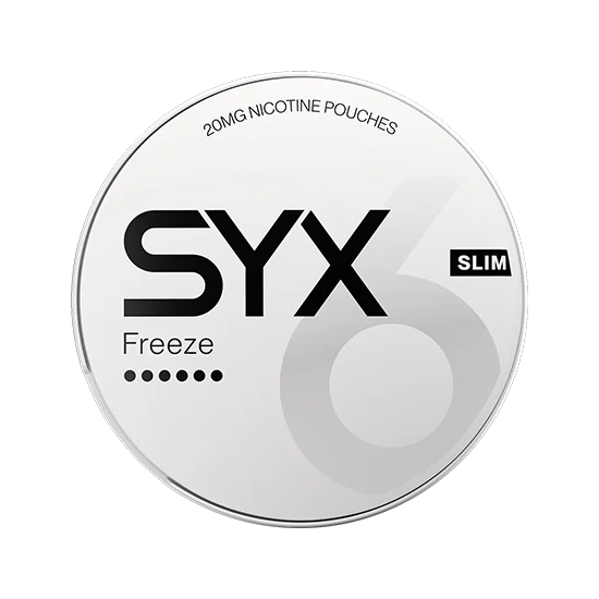 SYX Freeze Extra Strong Mint slim all-white nicotine pouch can