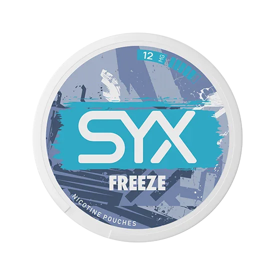 SYX Freeze Strong Mint slim all-white nicotine pouch can