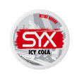 SYX Icy Cola Extra Strong Cola & Mint slim all-white nicotine pouch can