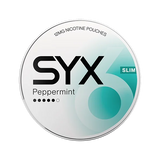 SYX Peppermint Strong Peppermint slim all-white nicotine pouch can