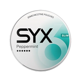 SYX Peppermint Extra Strong Peppermint slim all-white nicotine pouch can