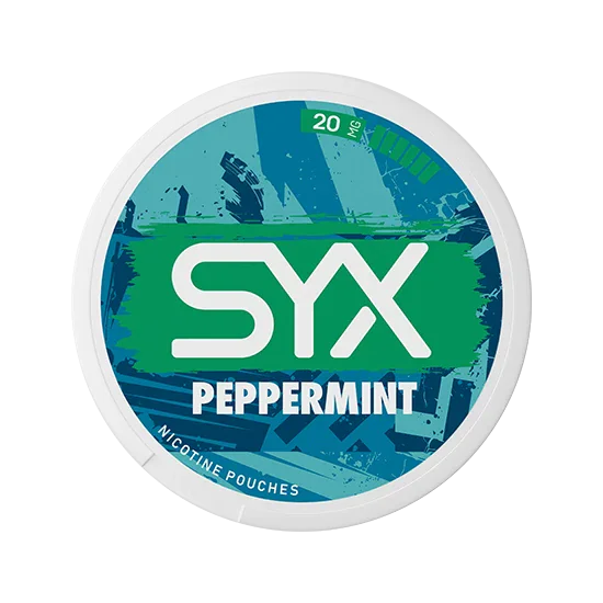 SYX Peppermint Extra Strong Peppermint slim all-white nicotine pouch can