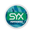 SYX Peppermint Strong Peppermint slim all-white nicotine pouch can