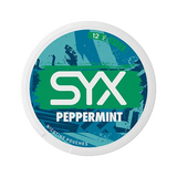 SYX Peppermint Strong Peppermint slim all-white nicotine pouch can