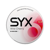 SYX Wild Cherry Strong Cherry slim all-white nicotine pouch can