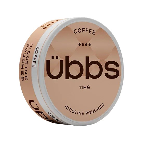 UBBS Coffee Strong all-white nicotine pouch can by RV Karma Limited