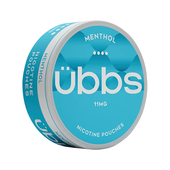 UBBS Menthol Strong all-white nicotine pouch can by RV Karma Limited
