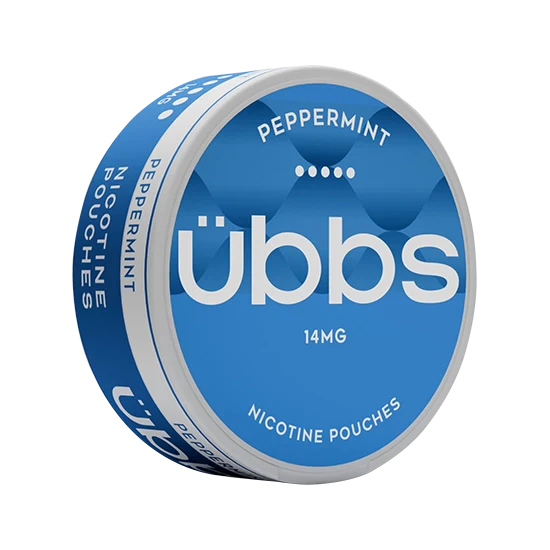 UBBS Peppermint Max all-white nicotine pouch can by RV Karma Limited