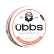 UBBS Peach Passion Mild all-white nicotine pouch can by RV Karma Limited