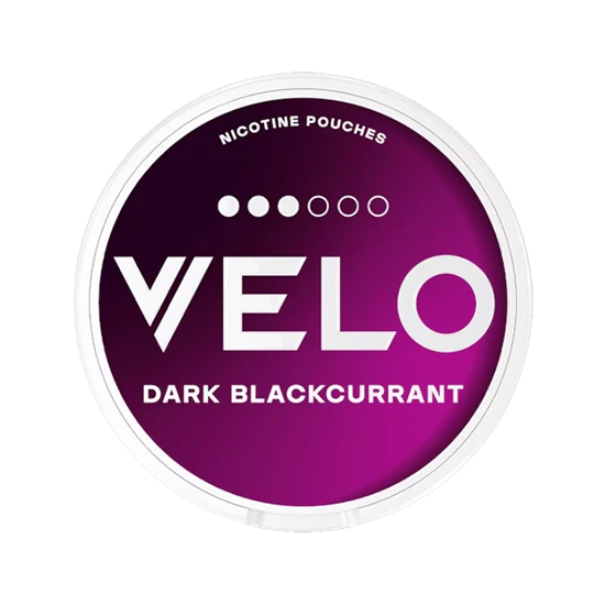 VELO Dark Blackcurrant - juicy, ripe blackcurrant flavour, all-white nicotine pouch by BAT